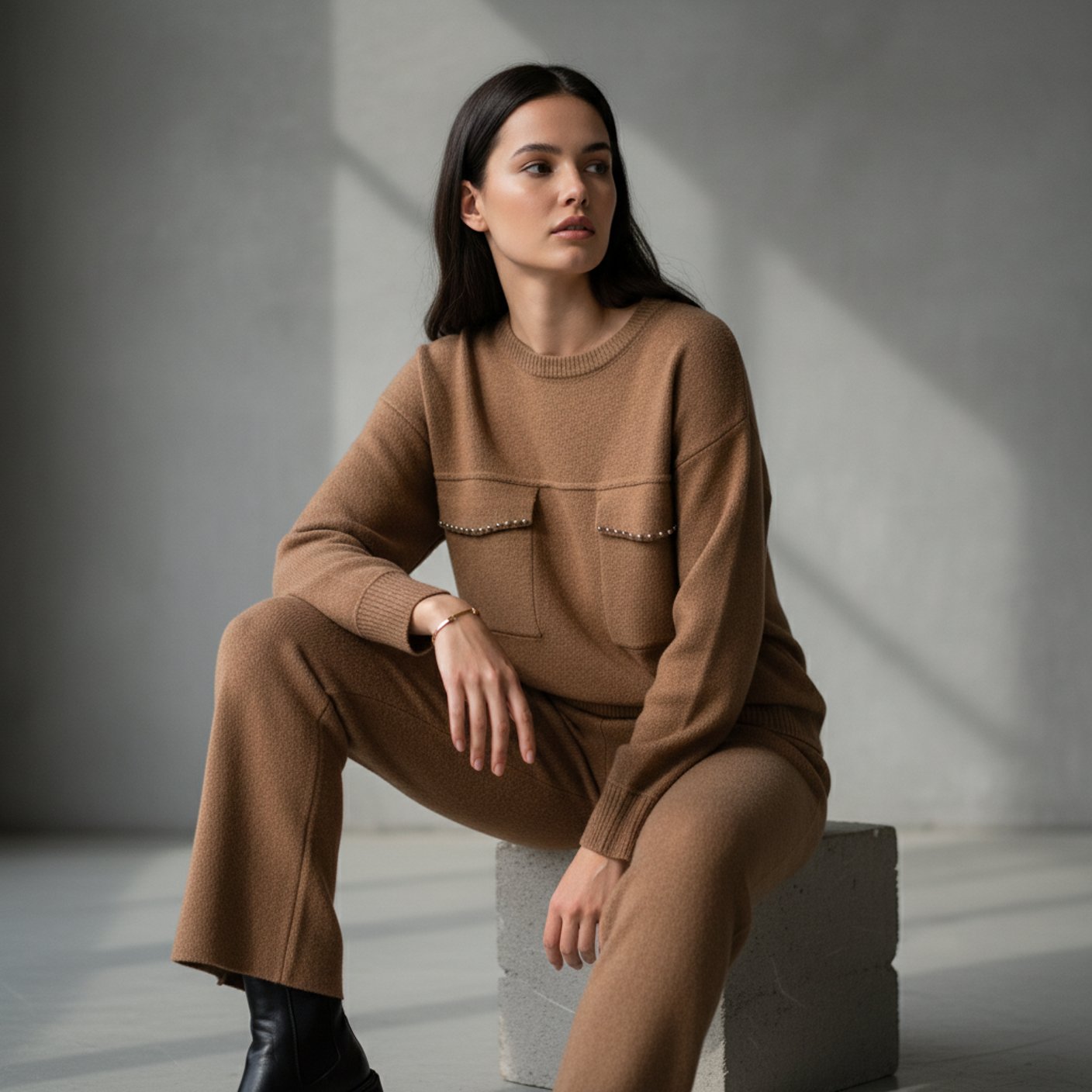 Crystal Pocket Full Sleeve Blouse