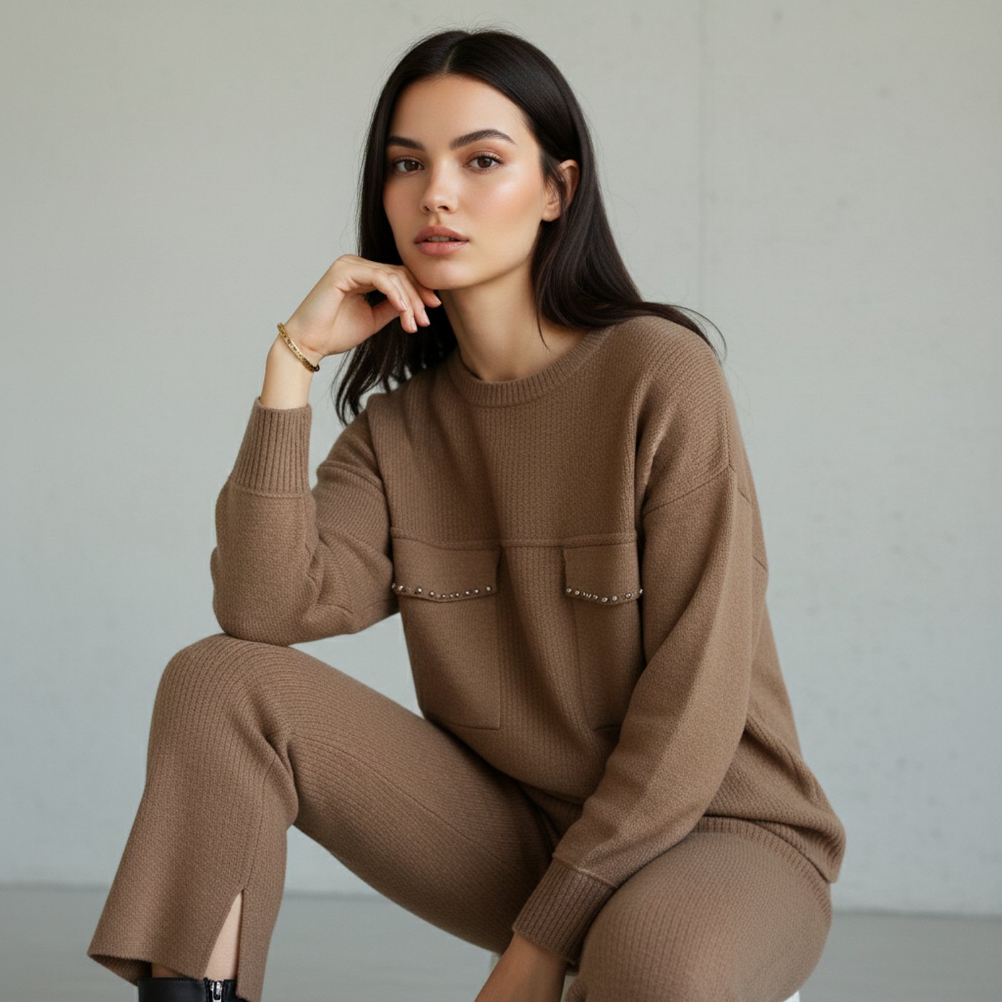 Crystal Pocket Full Sleeve Blouse
