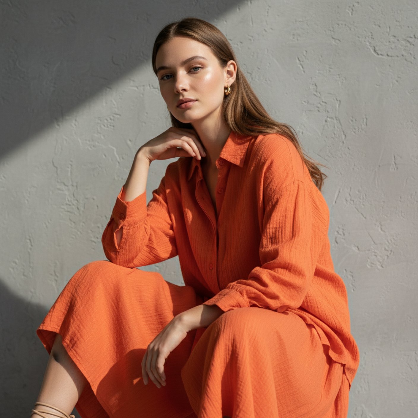 Orange Pantalone & Shirt Set