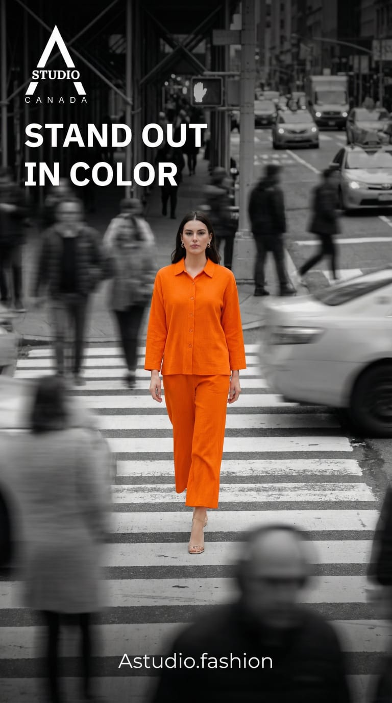 Orange Pantalone & Shirt Set