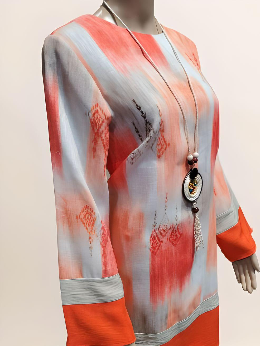 Printed Long Sleeve Tunic