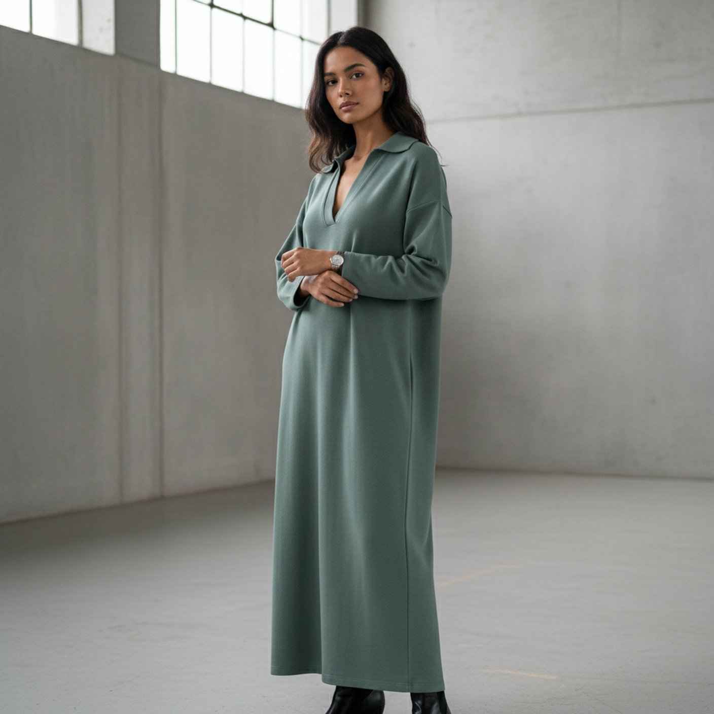 Collared Long Dress