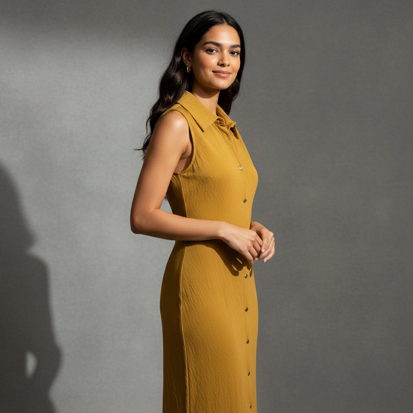 Sleeveless Shirt Dress