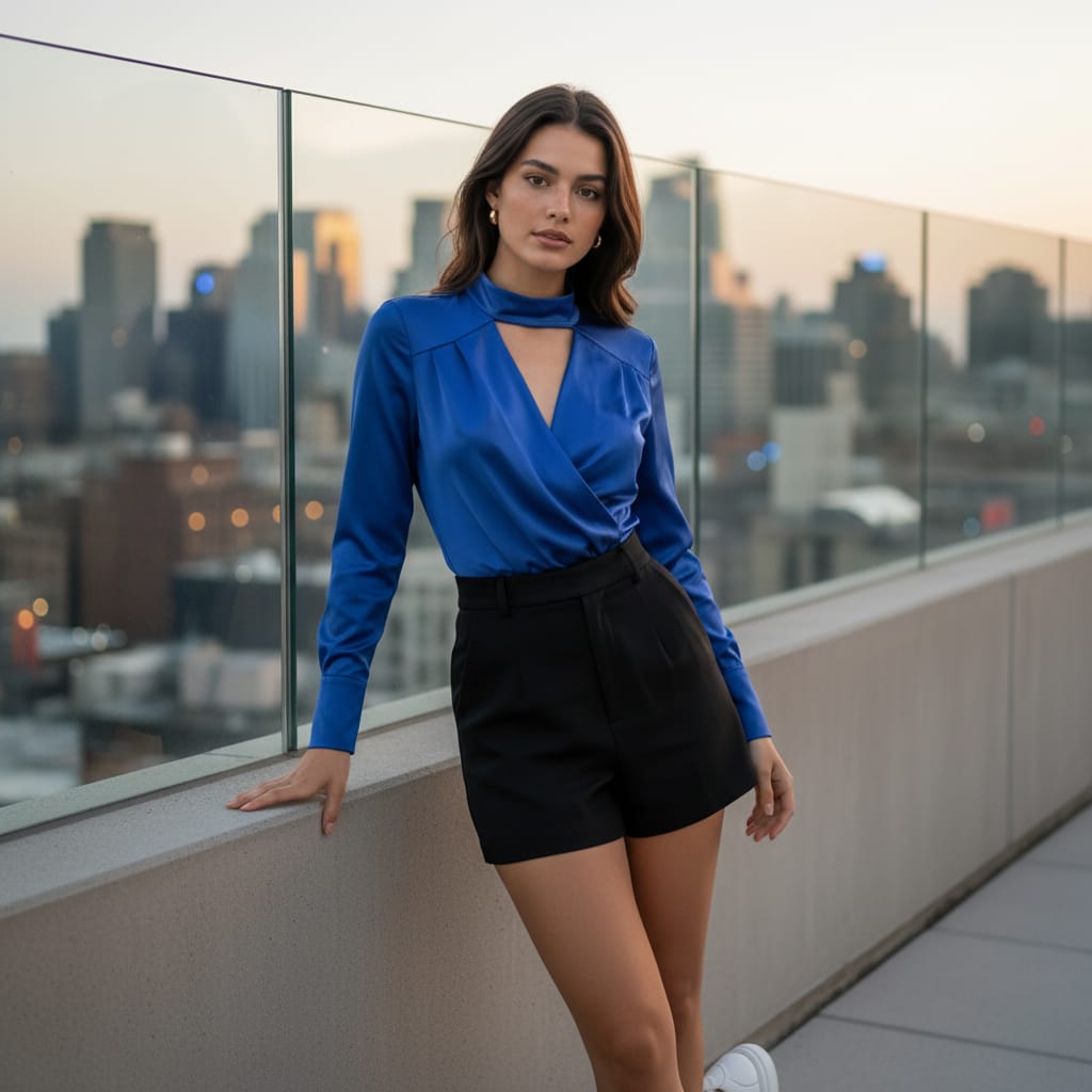 V-neck Body Suit Shirt