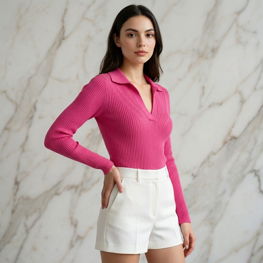 Collared Neck Sweater Top