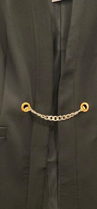 Black Vest with Chain Details