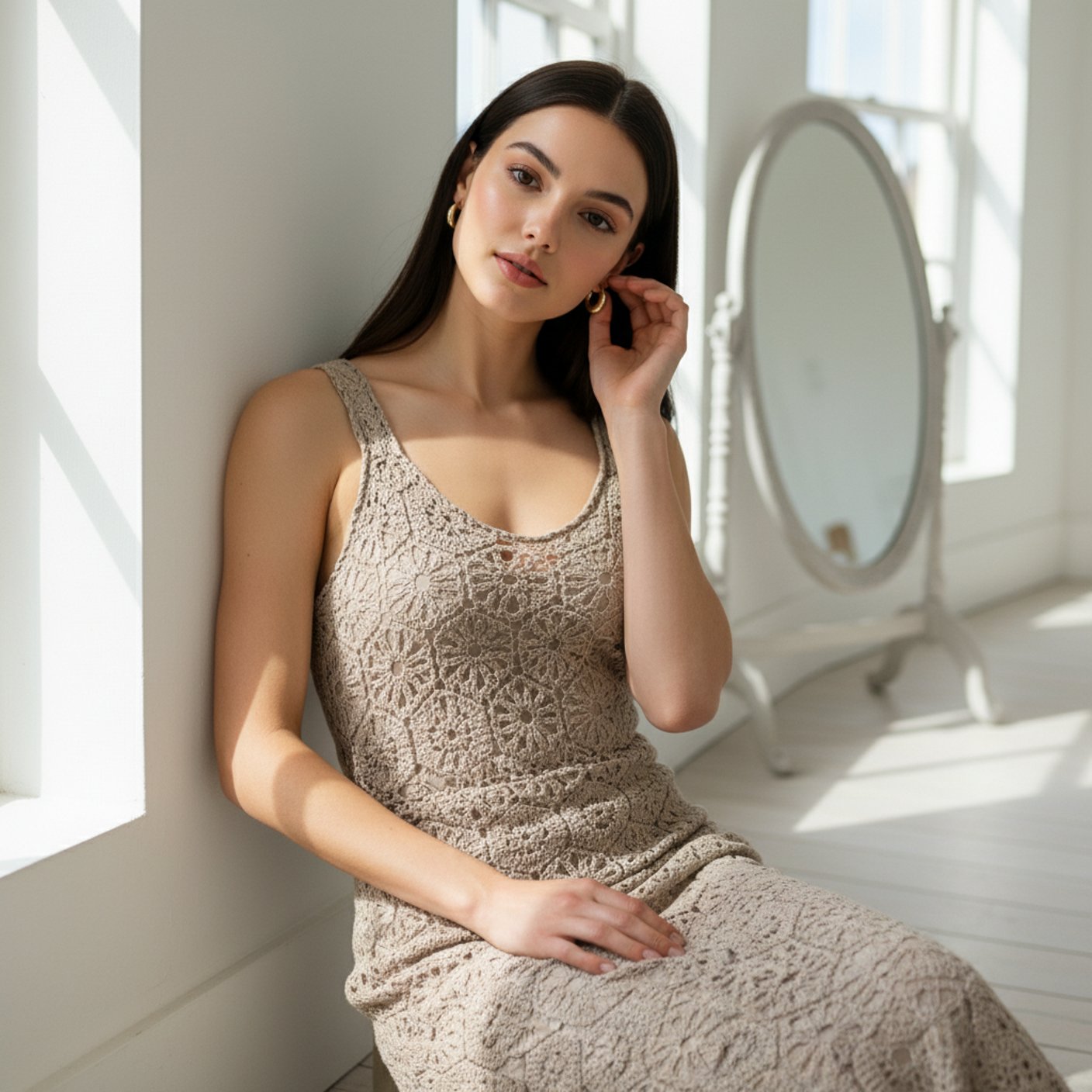 Lined Crochet Spaghetti Dress — Beach-to-Dinner Resort Wear