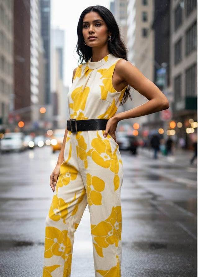 Flared Bottom One-Piece with Belt