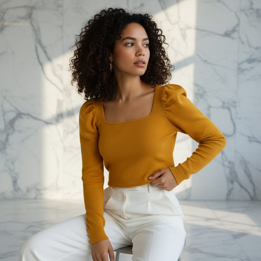 Woven Blouse Sweater Top